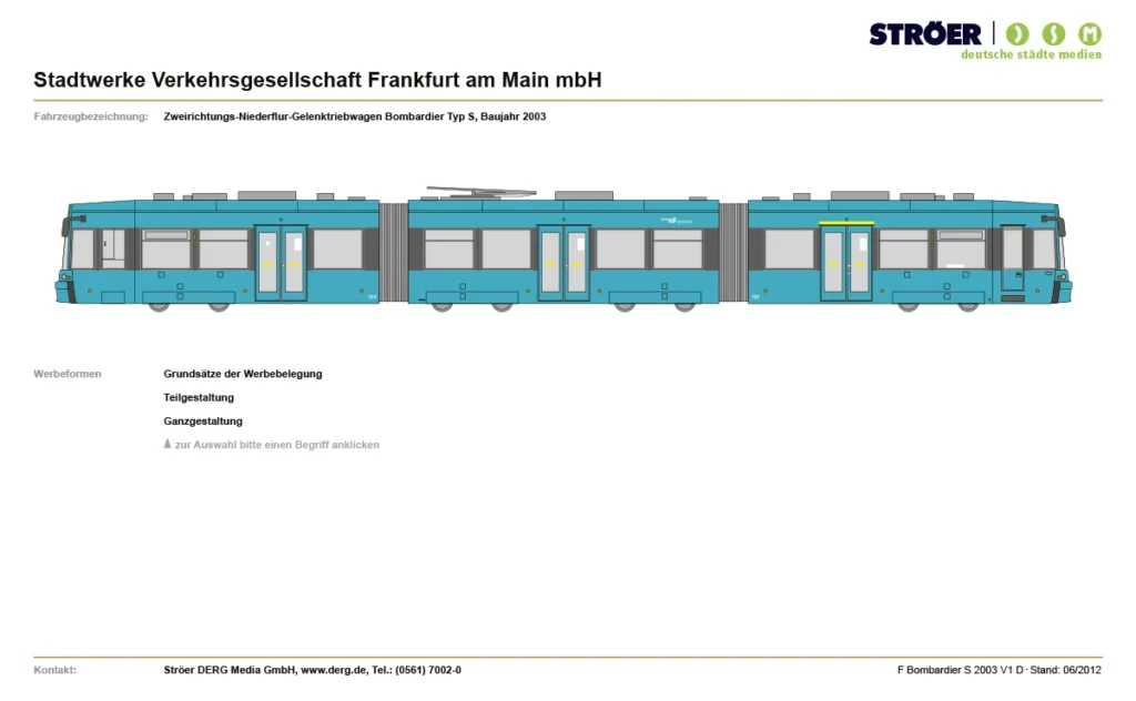 Datenblatt „S“-Wagen