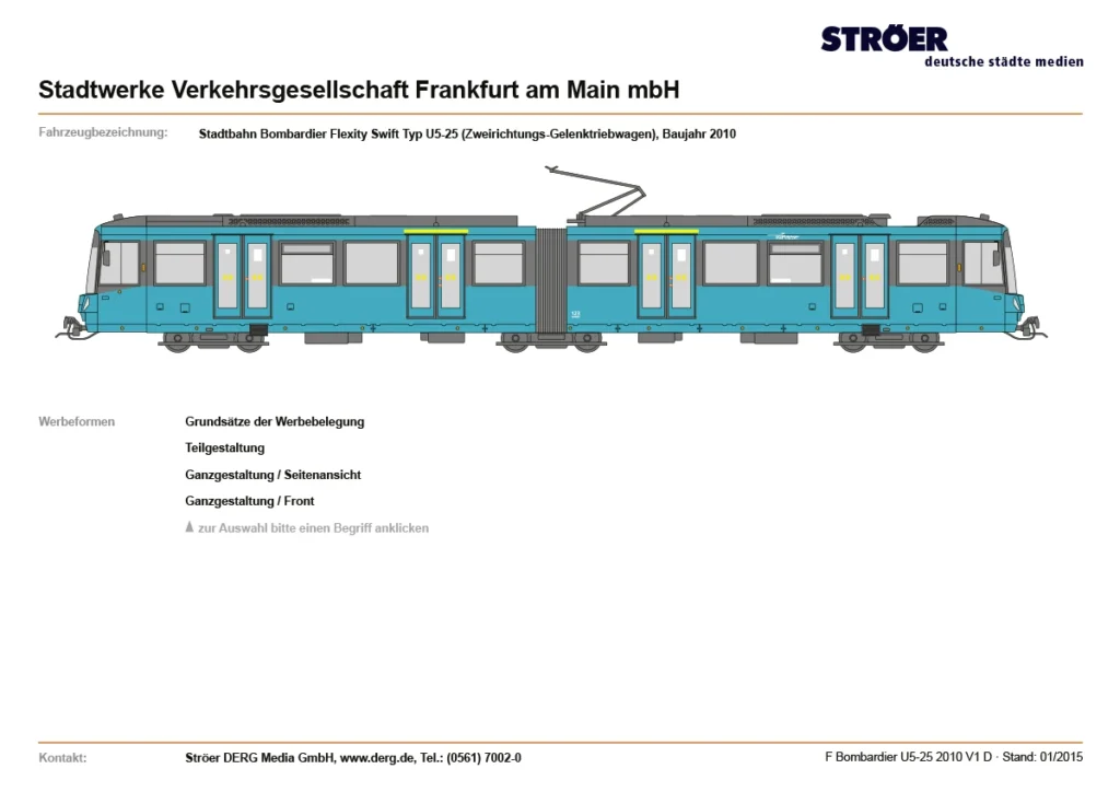 Datenblatt „U5-25“-Wagen
